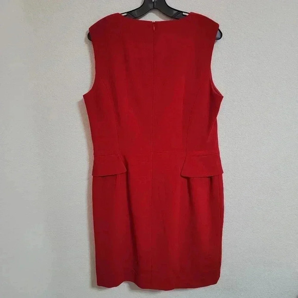 Escada Elements Sleeveless Sheath Red Wool Dress - Picture 2 of 4